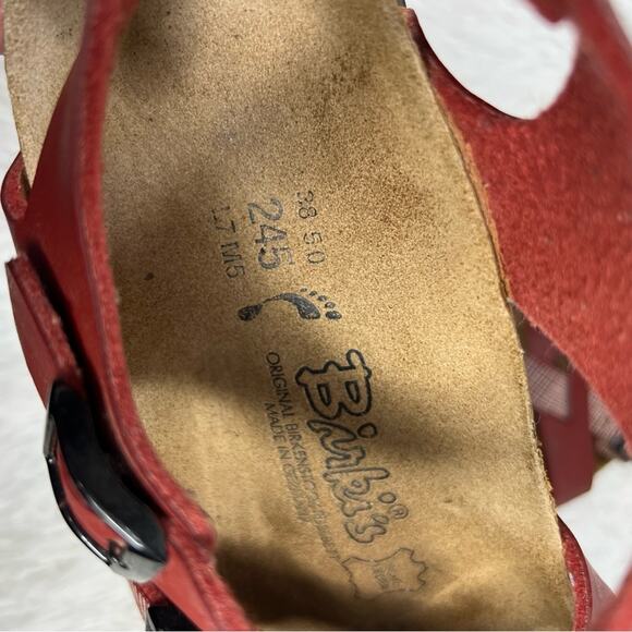 BIRKIS / Lillie red leather strappy sandals / 38 (7-7.5) (narrow width) - Picture 8 of 10